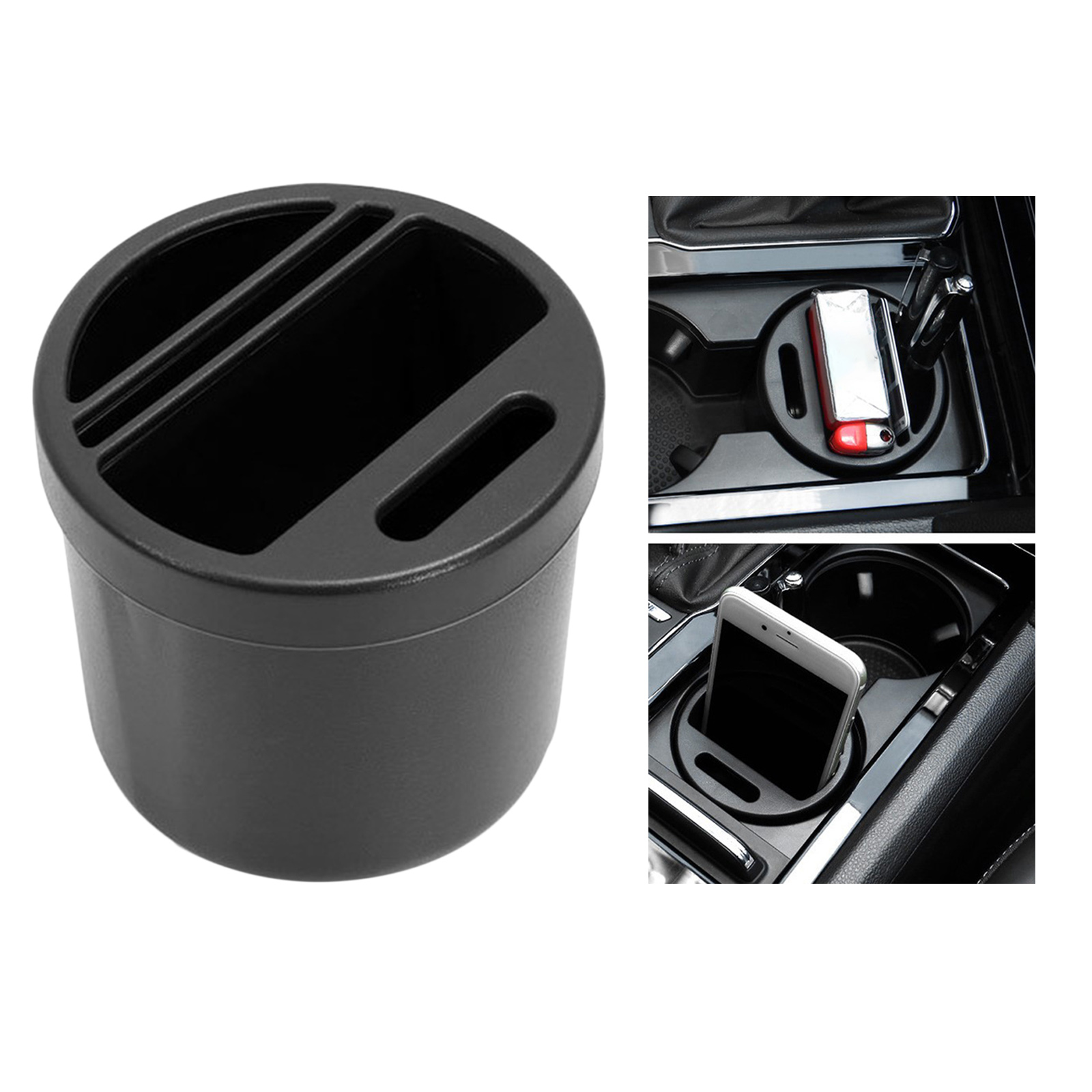 1PC Black Car Mini Pen Holder Box Coin Boxes Mount Trash Bin Auto Holders Cup Mounts