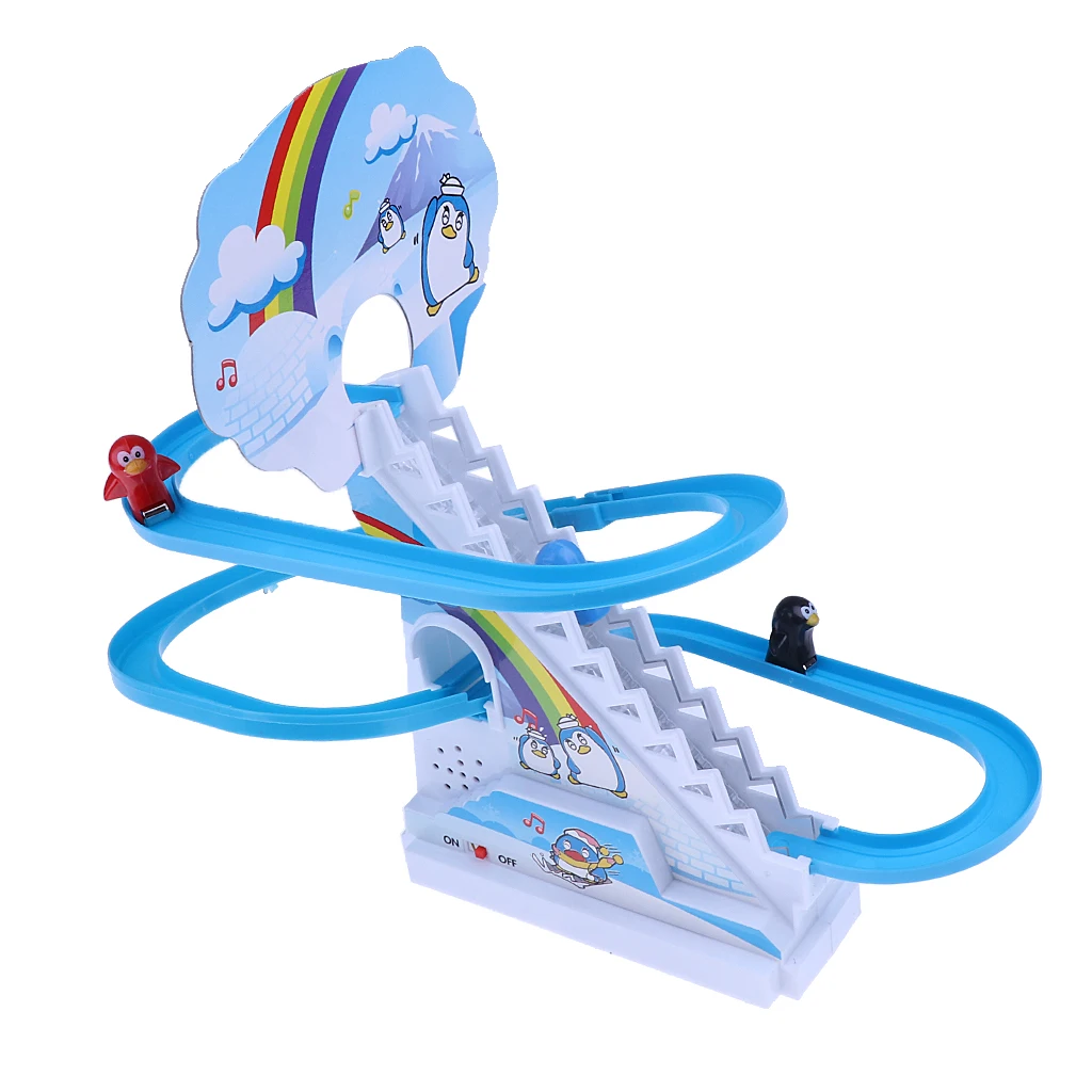 Penguin Slide Race Game Classic Racer Track with Music,Flashing Lights