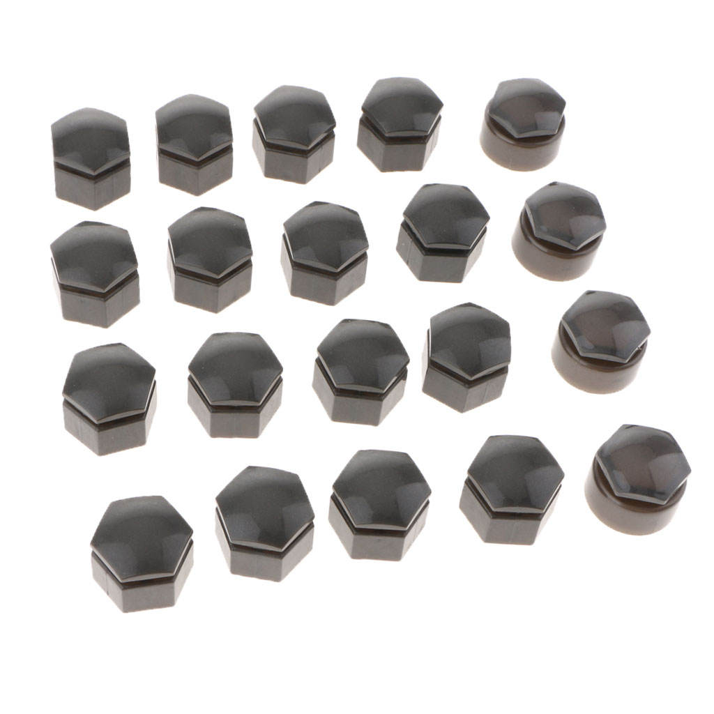 Set Of 20 22mm Car Wheel Lug Nut Bolt Cover Caps Protector Gray For Audi Q7