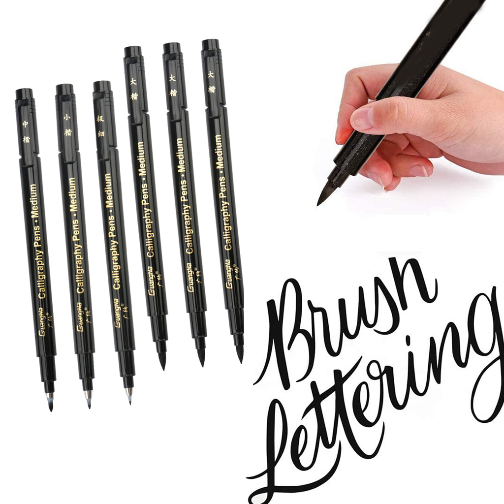 Calligraphy Pen Refillable Hand Lettering Pens Soft & Hard Tip Art Drawing Pen