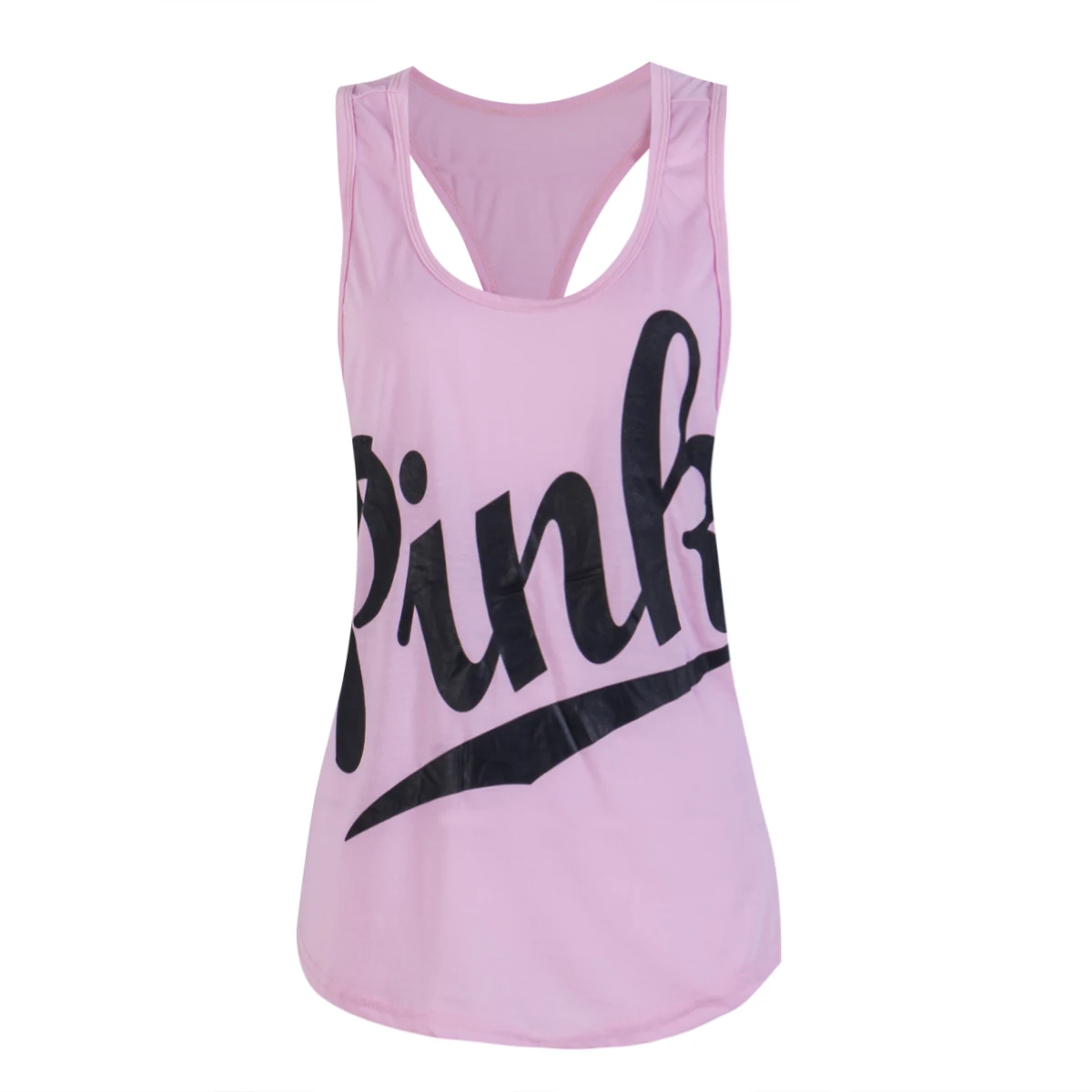 Hirigin New Women Yoga Vest Fitness Stretch Workout Sleeveless Tank Tops Summer Casual Loose Pink Love Letter Sportswear