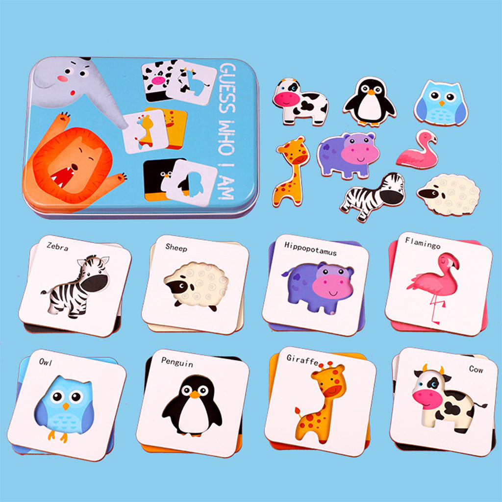 Fun Matching Game Flash Cards Jigsaw Peg Set Montessori Toys for Children