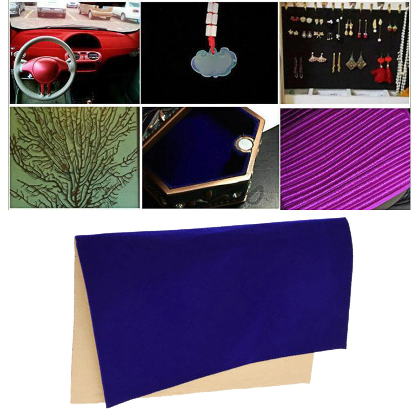 20cm x 150cm Self-adhesive Velvet Flock Liner Jewelry Drawer Fabric Sticker Wallpaper MultiColor DIY Craft