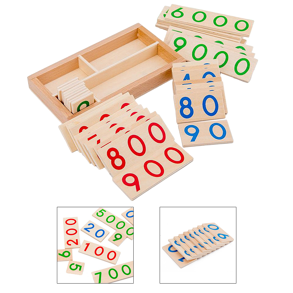 Math Counting Montessori Mathematical 1-9000 Wooden Colorful Calculation Math