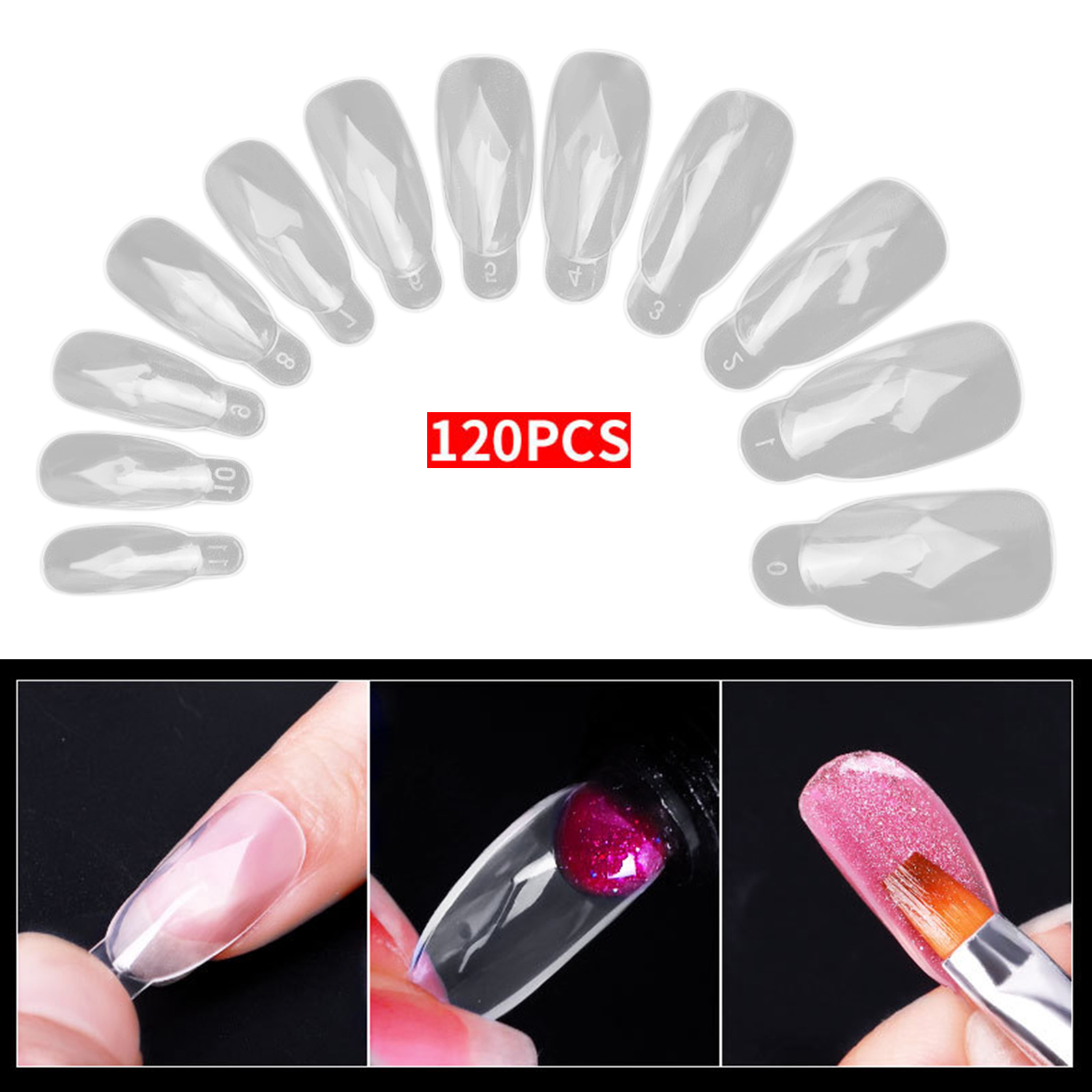 120pcsNail Form Mold Diamond Shape Nail Tips Manicure Home Use Tools Quick Building Artificial Model Dual Drop Shipping