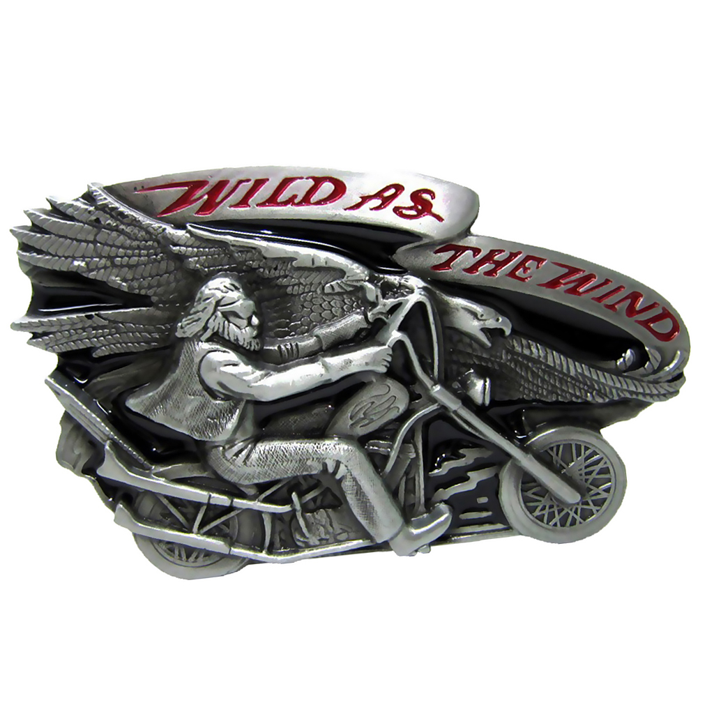 Vintage Hand Made Engraved Motorcycle Touring Biker Western Belt Buckle