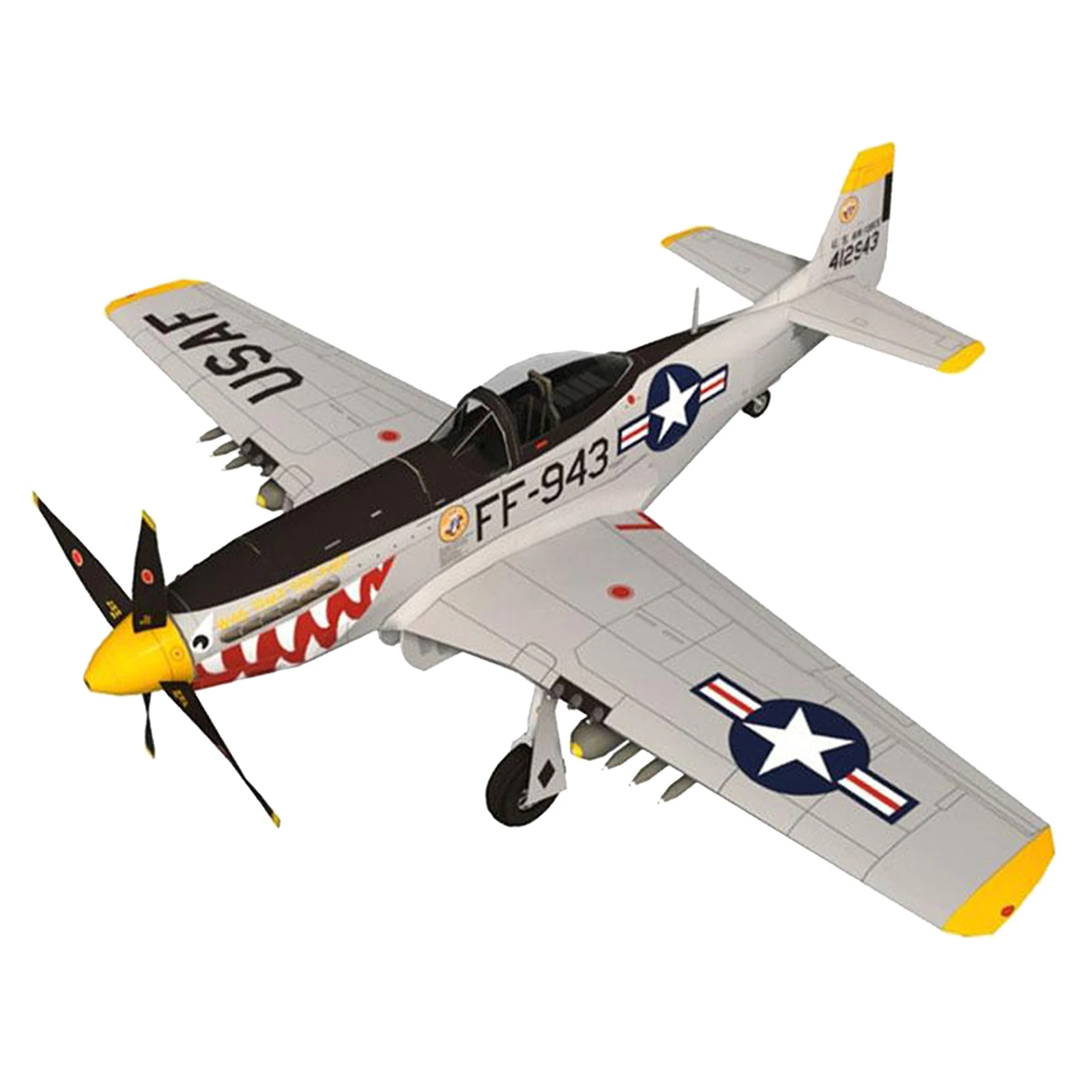 1:33 P-51D Fighter Assemble Model Airplane Aircraft Model for Home Office Decoration