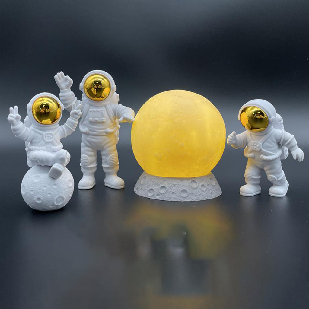 Nordic Astronaut Figurines Decor Model Cake Topper Spaceman Statue Sculpture Kids Boys Gifts