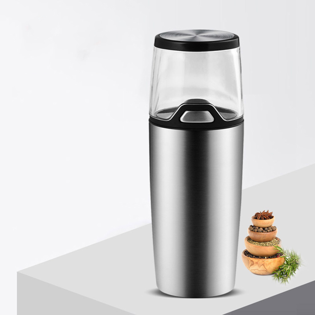 Electric Salt and Pepper Grinder Refillable Stainless Steel with LED Light Peppercorn Grinder One Handed Battery Operated