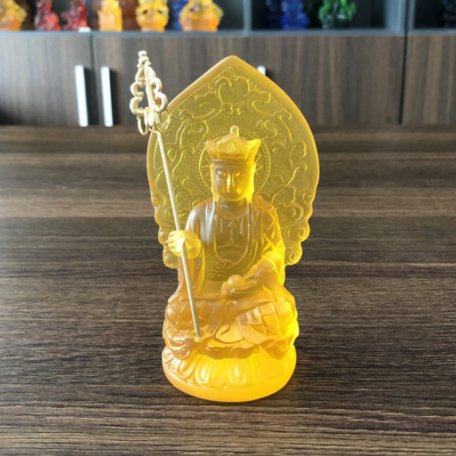Resin Buddha Statue Ksitigarbha Bodhisattva Tangseng Statue East Asian Decor