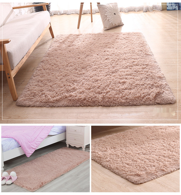 Light Pink Shaggy Rug 4.5cm Thick Anti Shed Blush Living Room Shaggy Area  Rugs