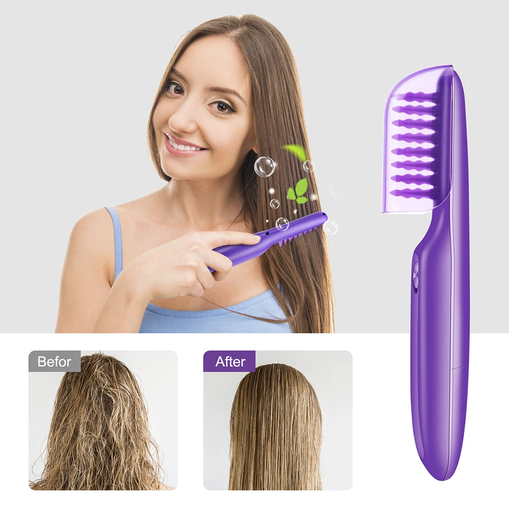Electric Detangling Comb Women Hair Wet or Dry Tame The Mane Electric Smoothing Tangled Hair Brush for Adults and Kids