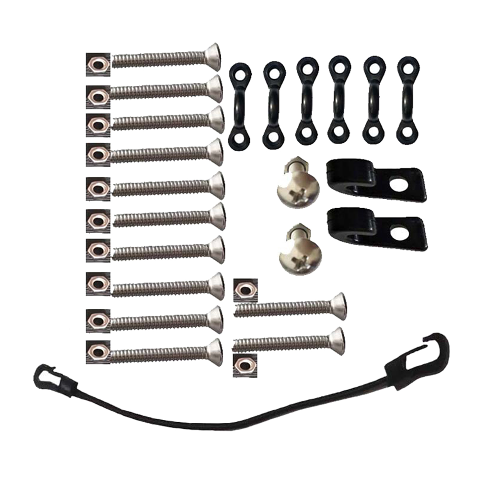 1 Set Deck Rigging Kit Accessor Kayak Deck Loops Tie Down Pad Eyes and Rivets - Bungee Fishing All Accessories Hardware Kit