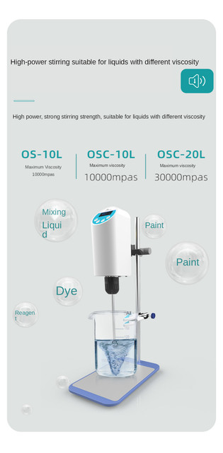 OS-10L/ OSC-10L Digital Overhead Stirrer Lab Electric Overhead