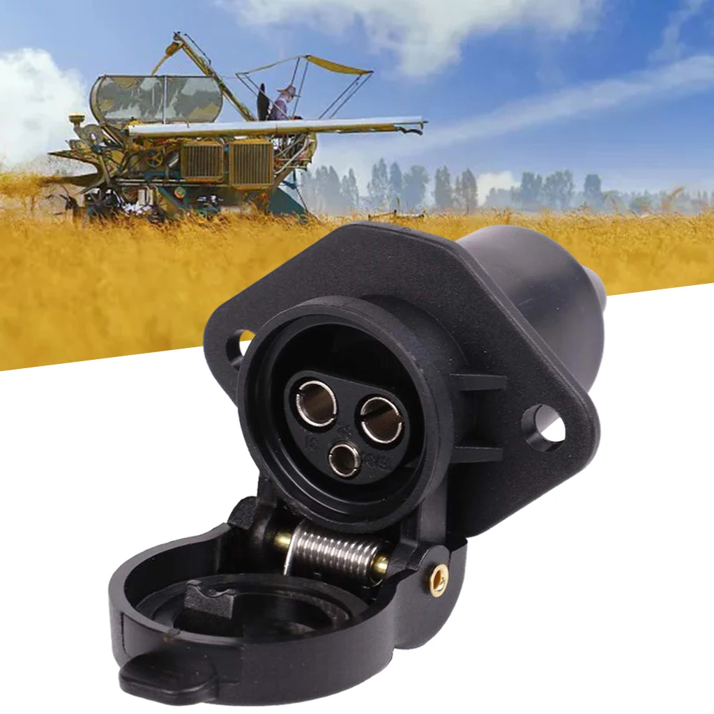 12V 3 Pin Plug Socket Connector Adapter Car Auto Waterproof for Agricultural Machinery Truck Tractor Parts Accessories