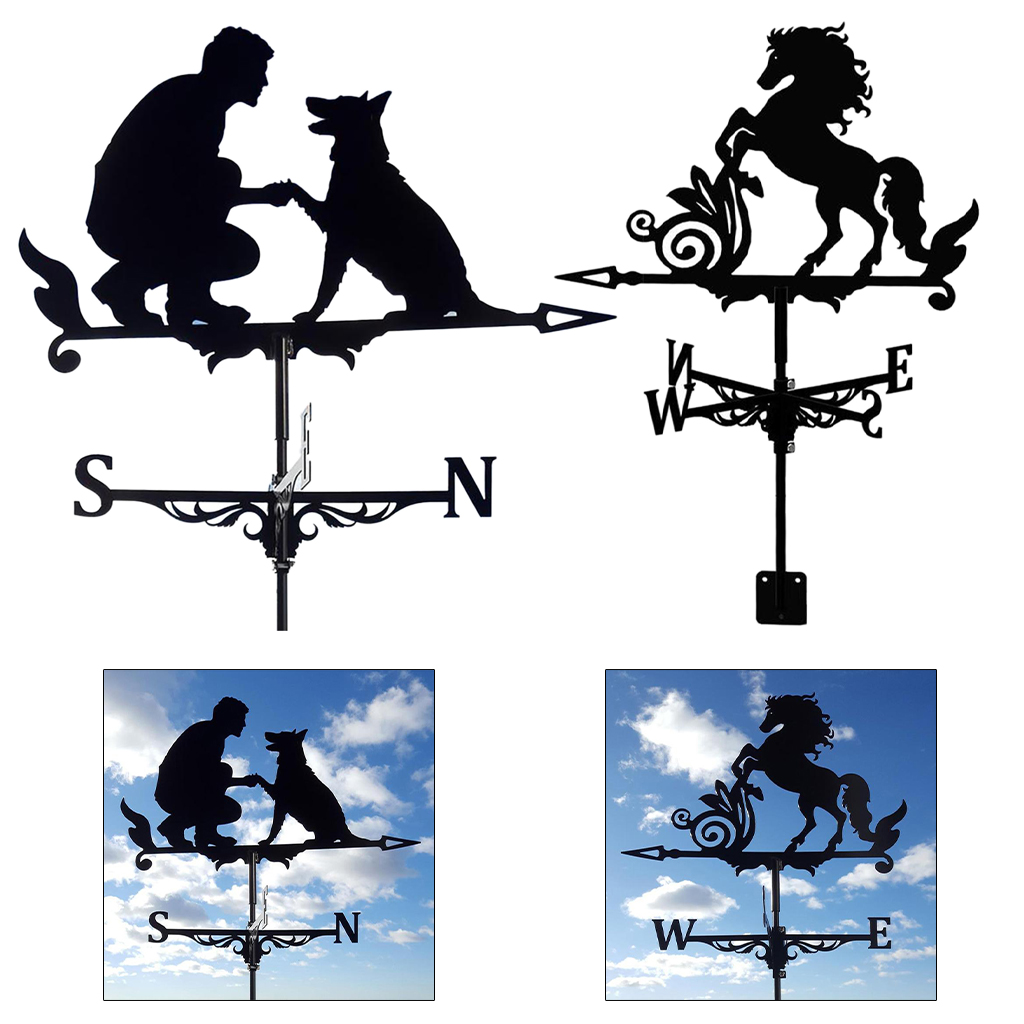 Deluxe Weathervane with  Dog Horse Animals Ornament Weather Vane