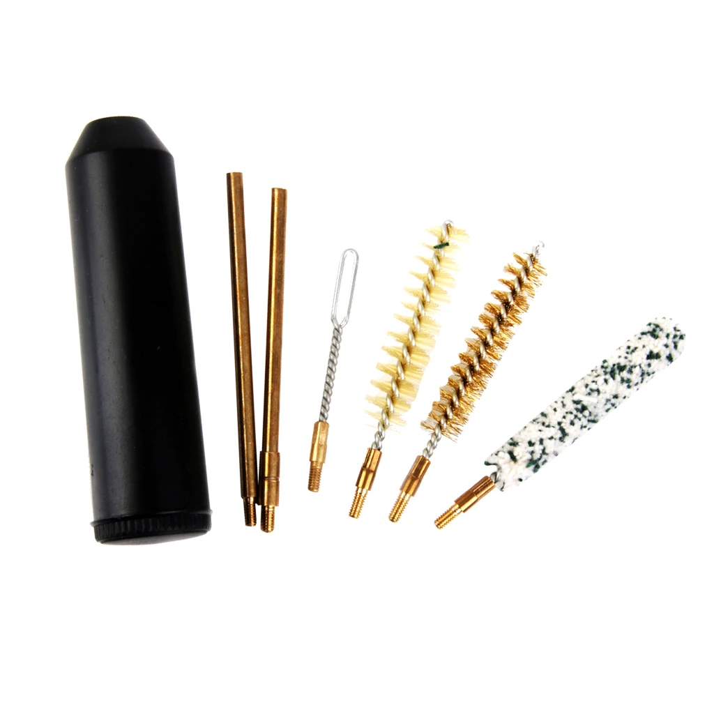 7pcs Cal.38/357 9mm Gun Rifle/ Cleaning Brush Matainence Tool Set Kits