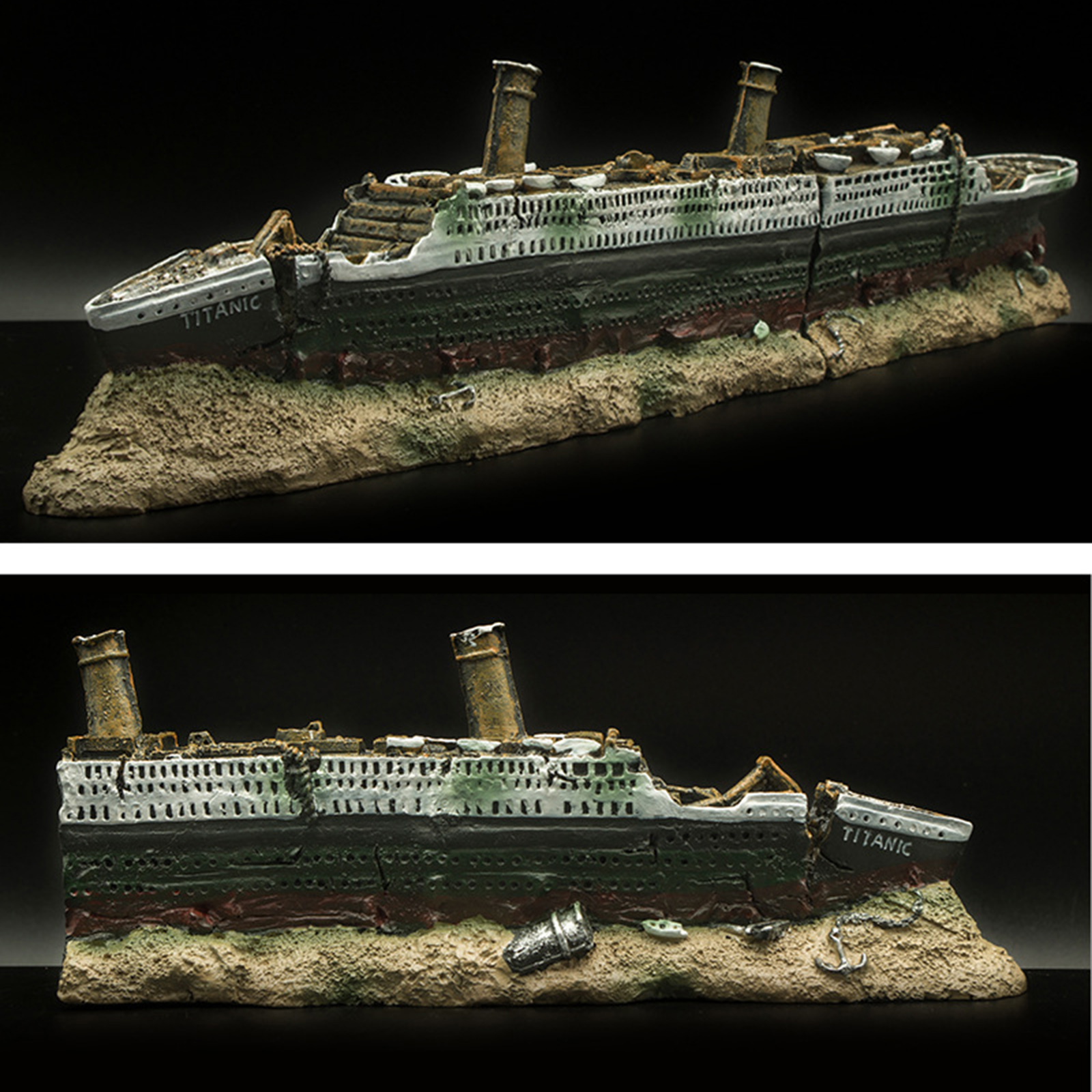 Aquarium Fish Tank Polyresin Titanic Boat Ship Wreck Ornament Fish Tank Aquarium Underwater Decor Decorations 38x6x9cm