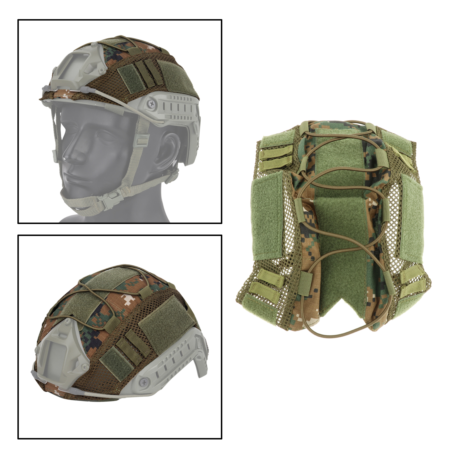 Multicam Helmet Cover Cloth Protector No Helmet for  Paintball Fast Helmet, One Size Fits All