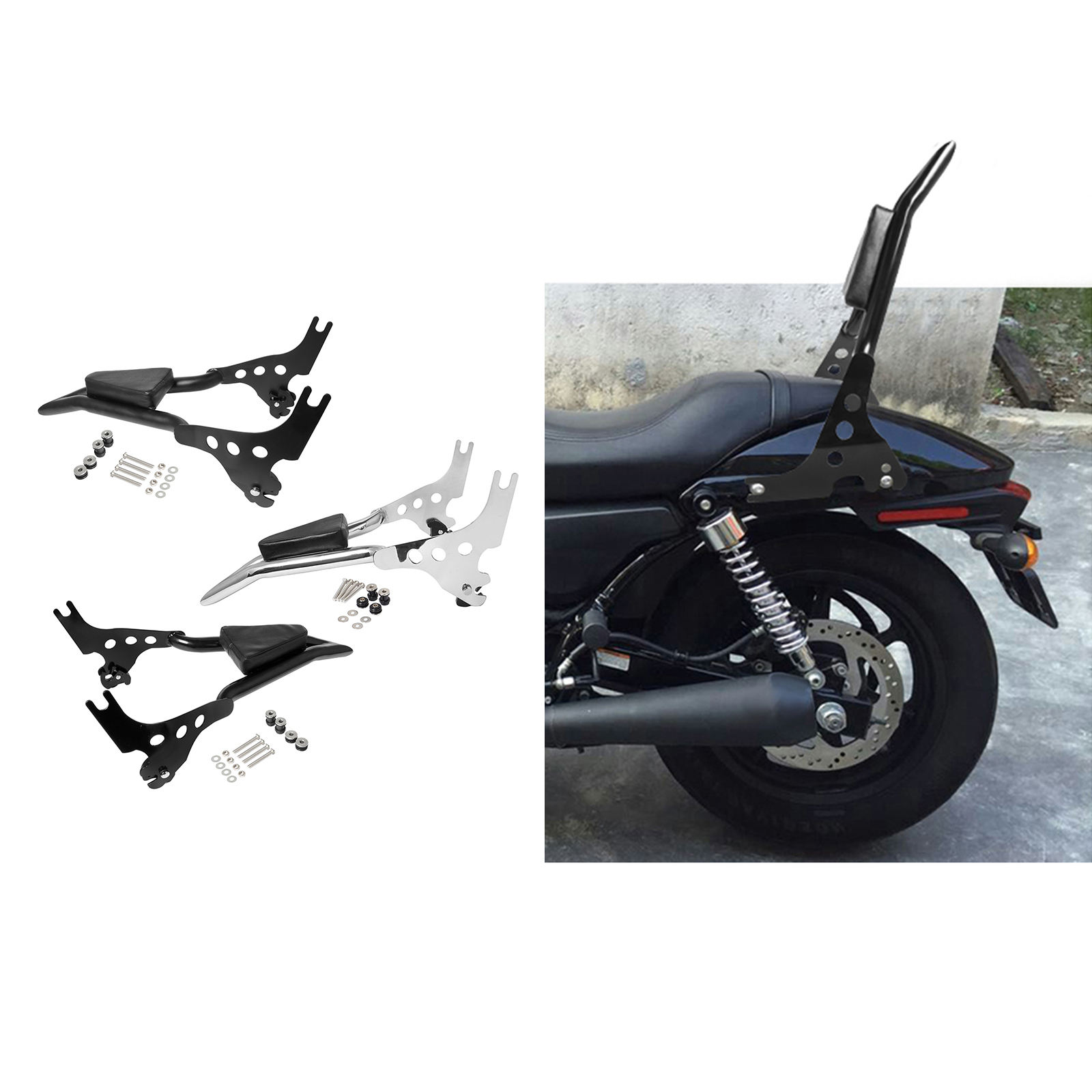 Detachable Rear Upright Passenger Backrest Cushion Hardware For Davidson XL883C XL883R Motorbike Accessories