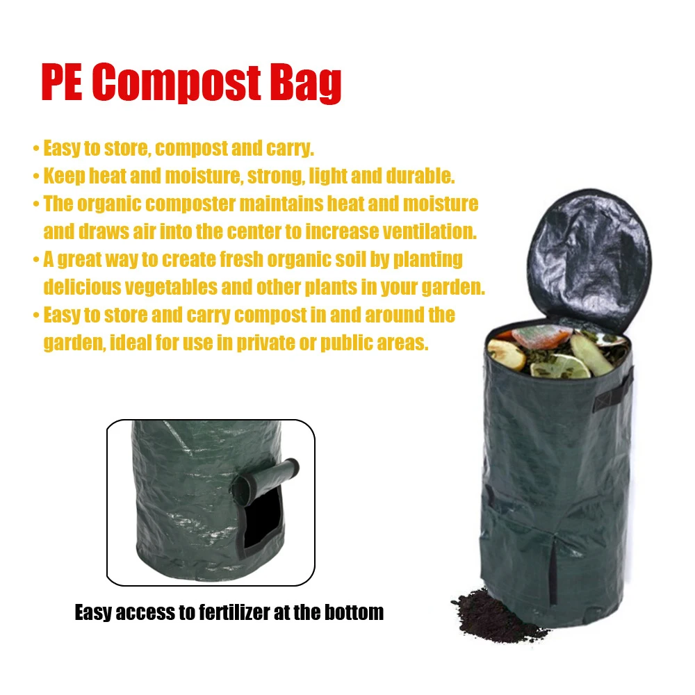Environmental Compost Bags Homemade Organic Waste Fermentation Bag for Kitchen Garden Yard