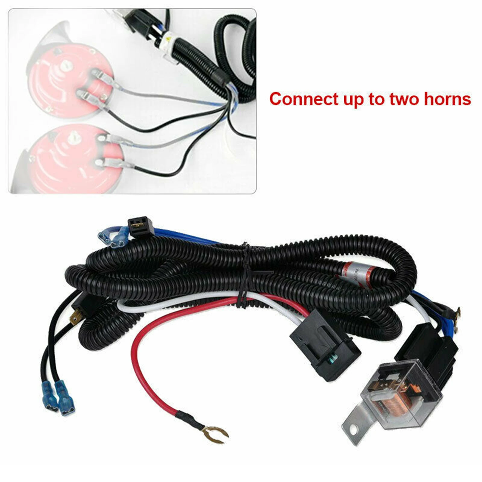 Horn Wiring Harness Relay Kit vehical Copper Wire Replacement Accessory
