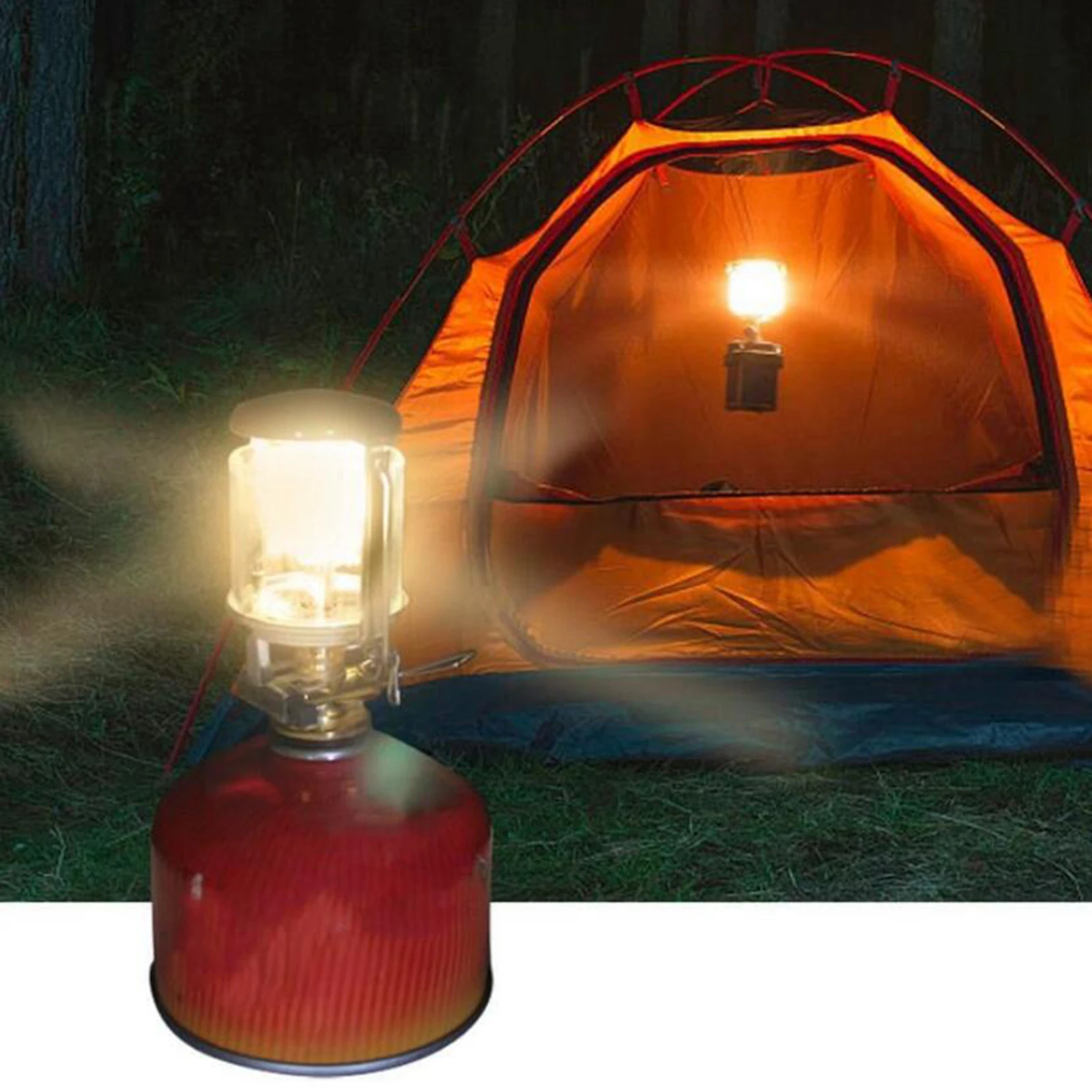 Mini Gas Lantern Fuel Lamp Adjustable Tent Light Trekking Torch Heater Stove