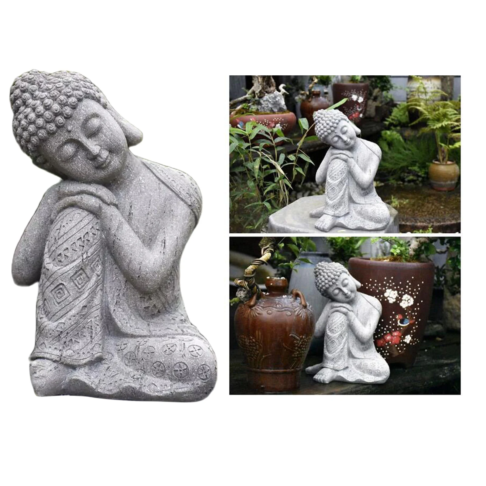 Sleeping Thai Buddha Statues Ornament Figurine, Garden Buddha Statue Sculpture Indoor/Outdoor Decor for Home,Patio Art Decor