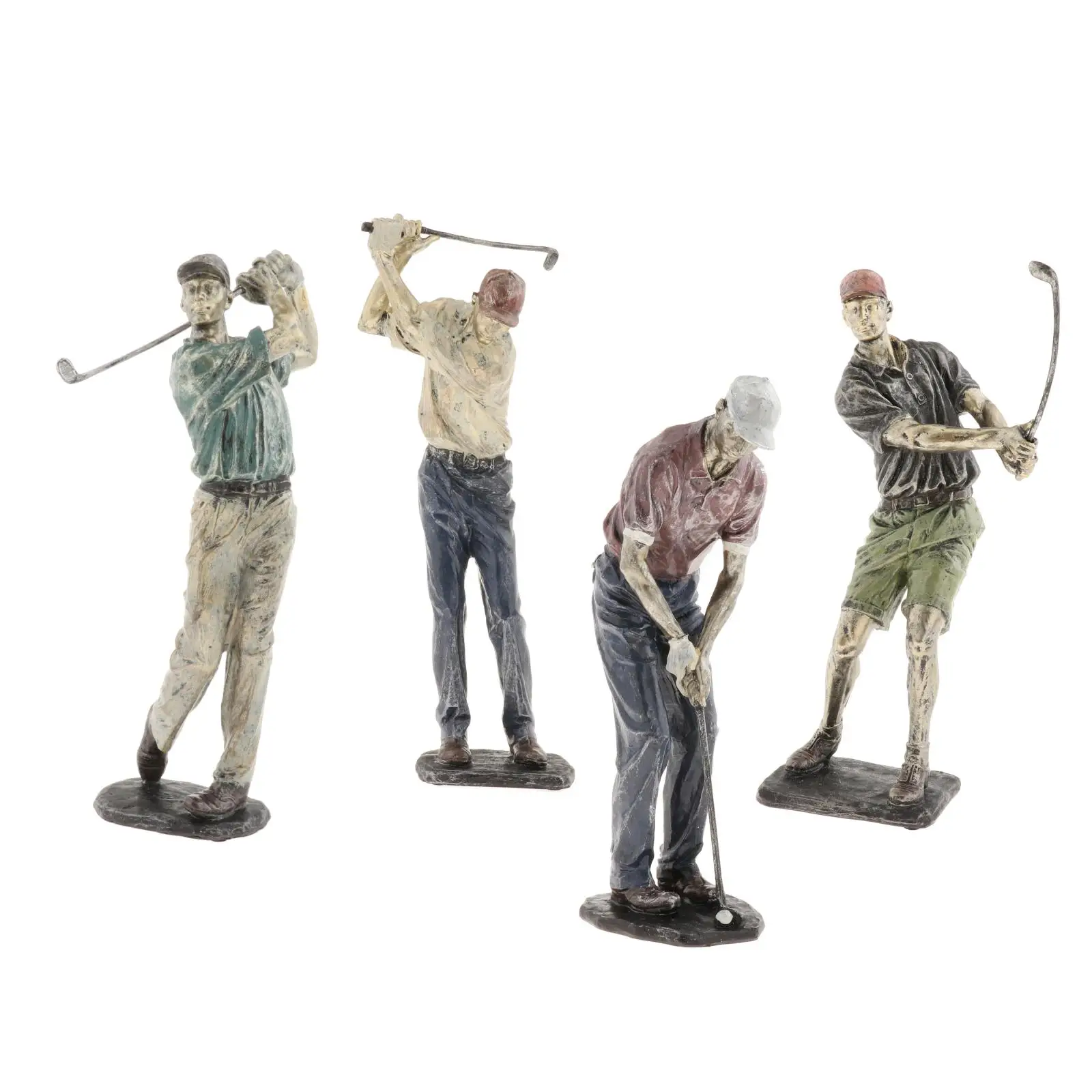 Decorative Man Golfer Statue Ornament Handcrafts Sculpture Swinging A Golf Sport Club Shelf Bookcase Decor Gift Collectible