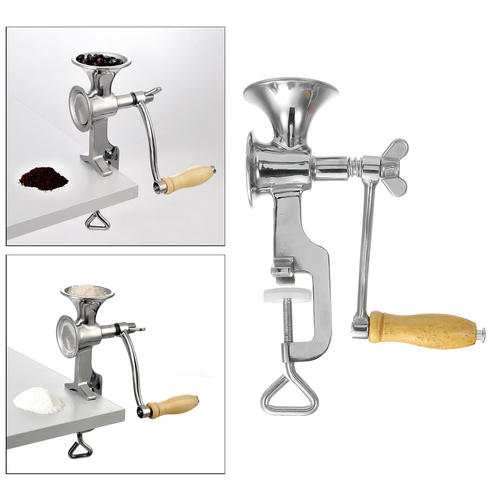 Hand Crank Grain Mill Grain Grinder with  for Spice Wheat Kitchen