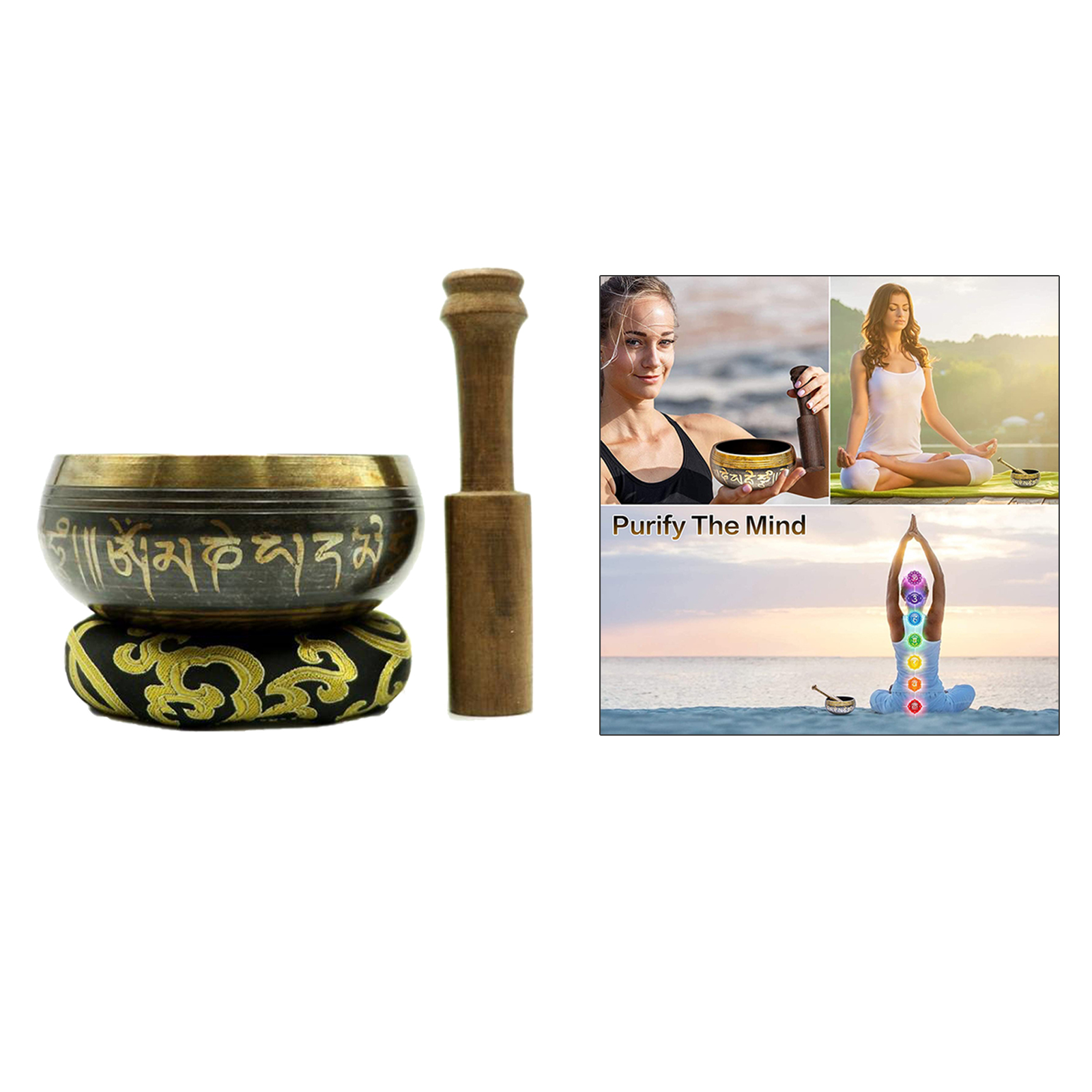 Nepal Handmade Tibet Buddha Sound Bowl Yoga Meditation Chanting Bowl Brass Chime Handicraft Music Therapy Tibetan Singing Bowl