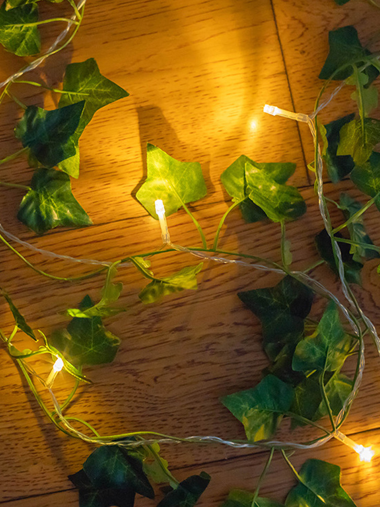 Folhas de Palmeira Casamento para Interior Luzes da Corda Artificiais Jardim Casa Decoração Parede Pendurado Videira Usb Led Escada Trilhos Folha 8 casamento interno, escada, trilhos, lâmpadas de corda