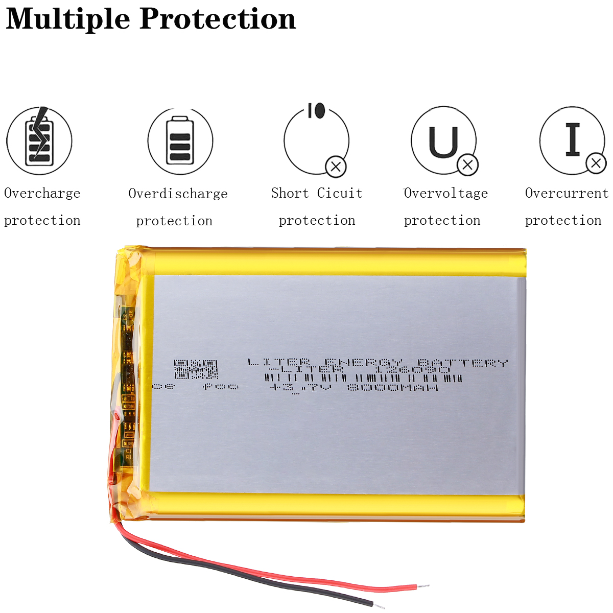 de emergência, carregamento, tesouro, 126090, 3.7V, 8000mAh, 116090