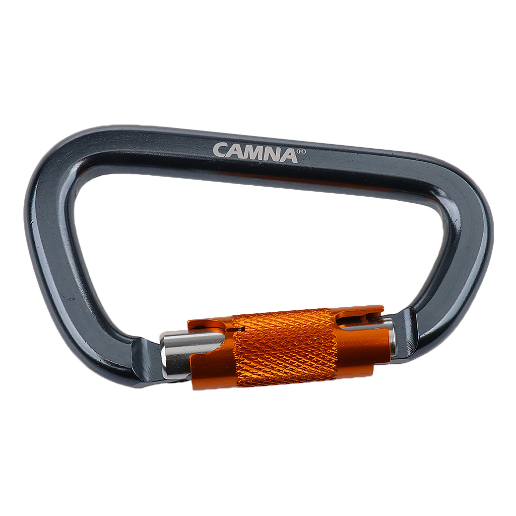 28KN Aluminum Screw Locking D Carabiner for Rock Climbing Rappelling 