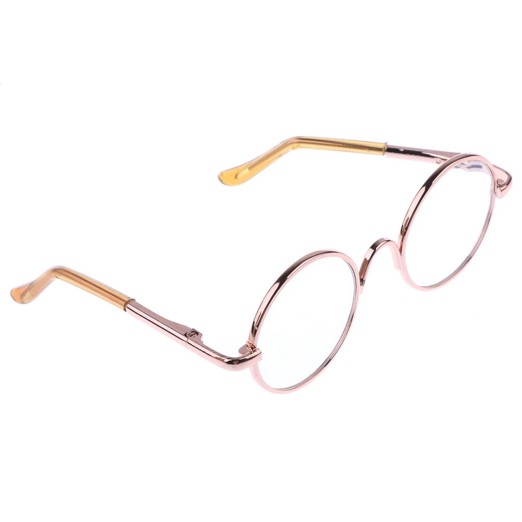 10 Colors Round Metal Frame Clear Lens  Glasses for 12 Inch Dolls