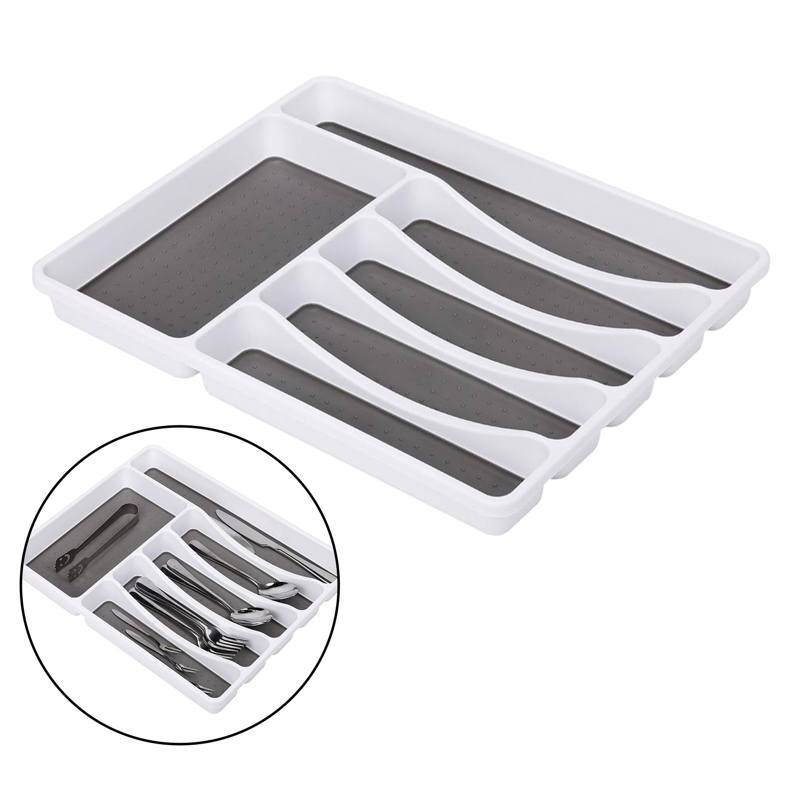 Plastic Cutlery Tray Insert Kitchen Untesil Plastic Drawer Draw Organizer for Home RV Motorhome
