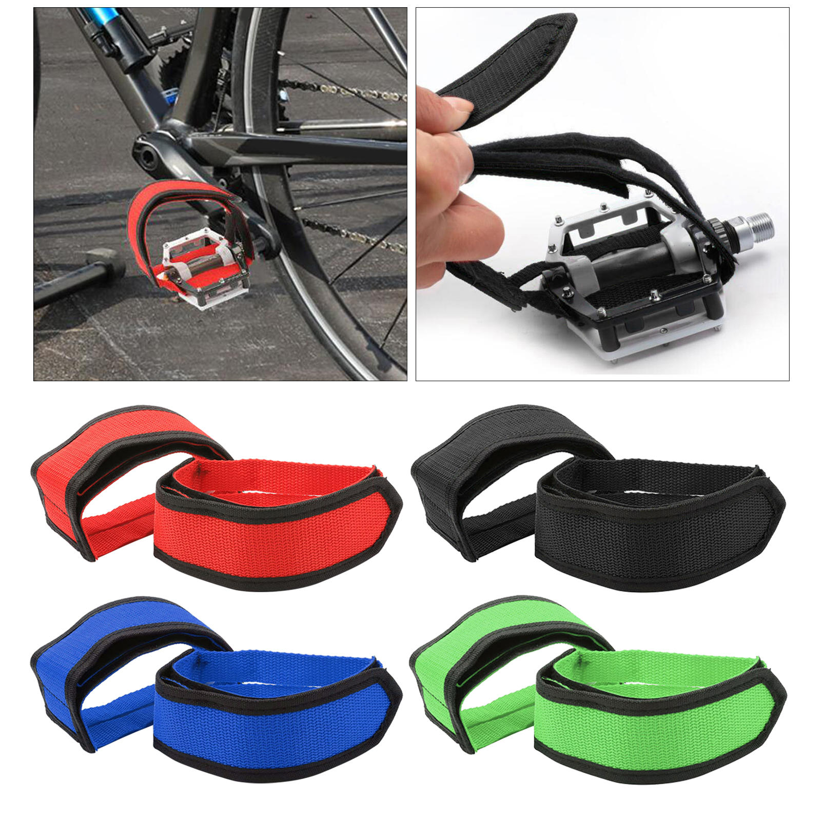 Pedal Strap Adjustable Fixed Gear Toe Clips Straps for Bicycle Cycling Outdoor Adults Kids