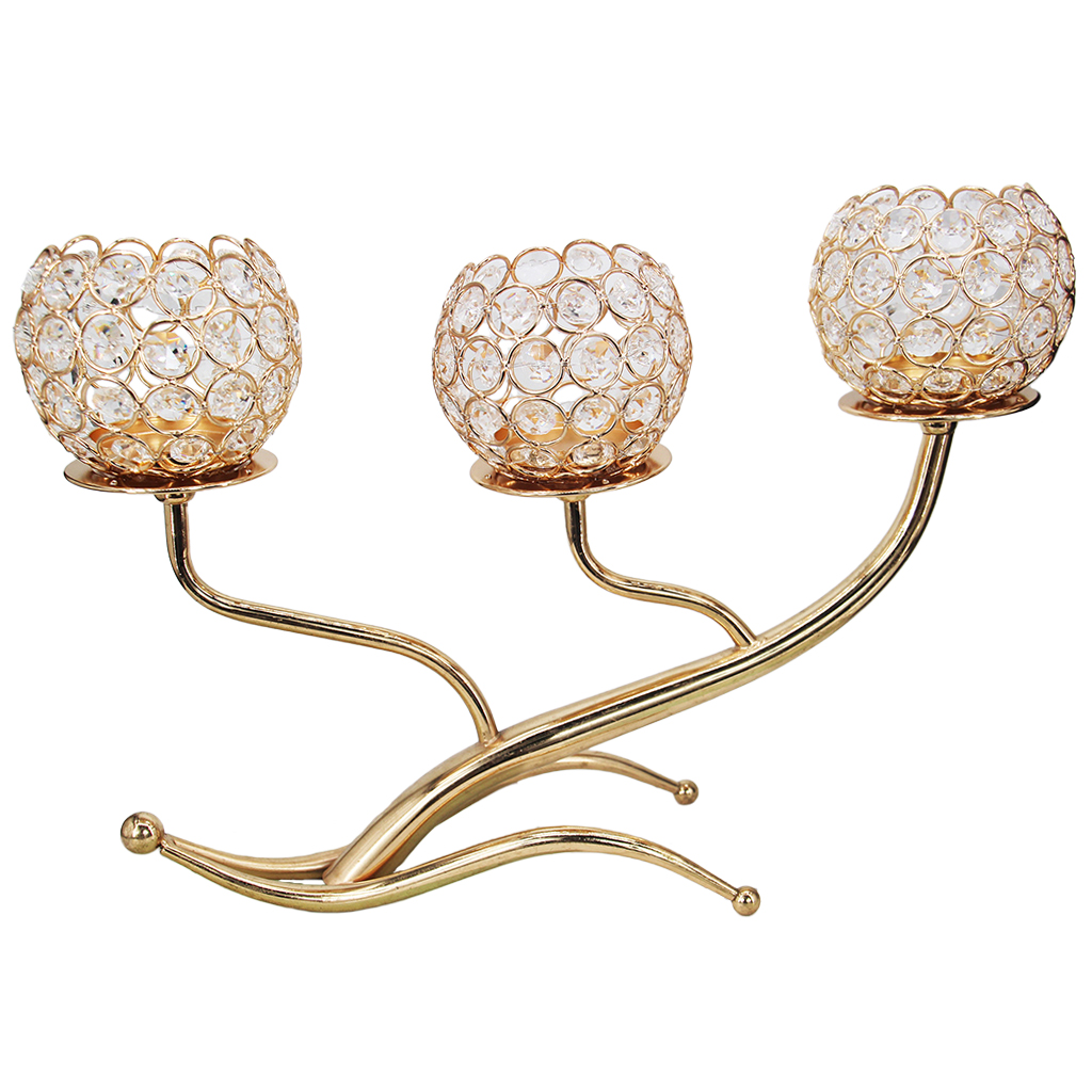 Modern Candle Holder Crystals Embellishing Candelabra Shining Party Buffet Office Ornaments