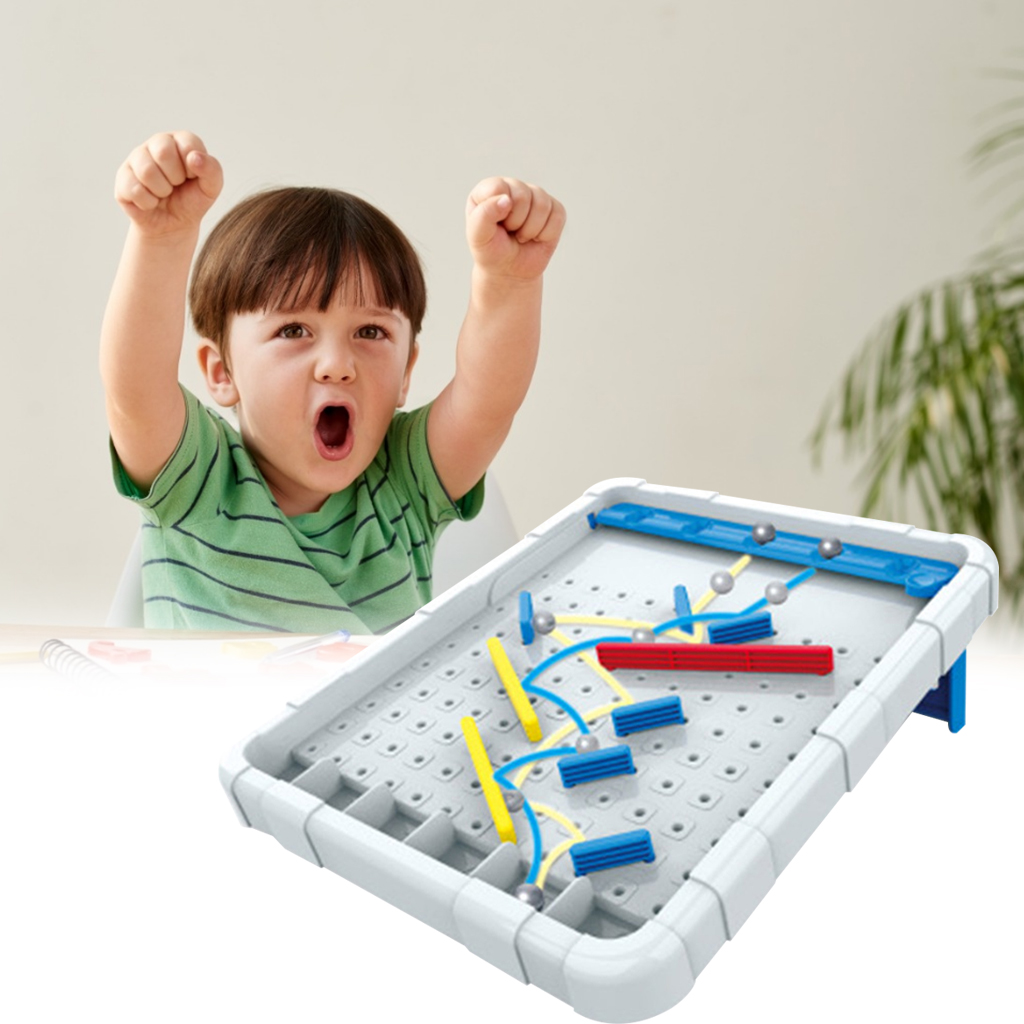 Steel Marbles Puzzle Maze with 40 Trace Cards Challenge Maze Track Family Table Board Game Thinking Logical Toy for Kids Adult