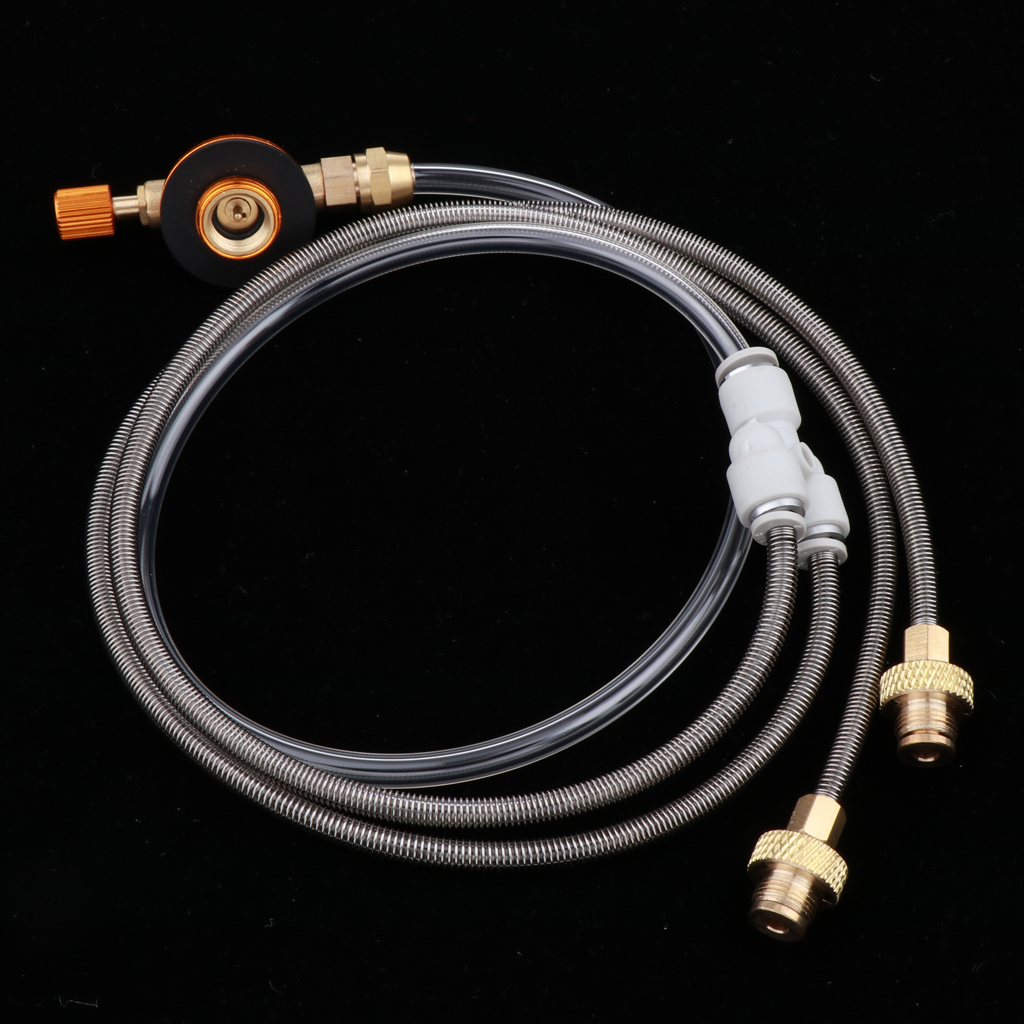 Y Splitter Two Hose 3 FT Low Pressure Propane Regulator Connection Kit for Gas