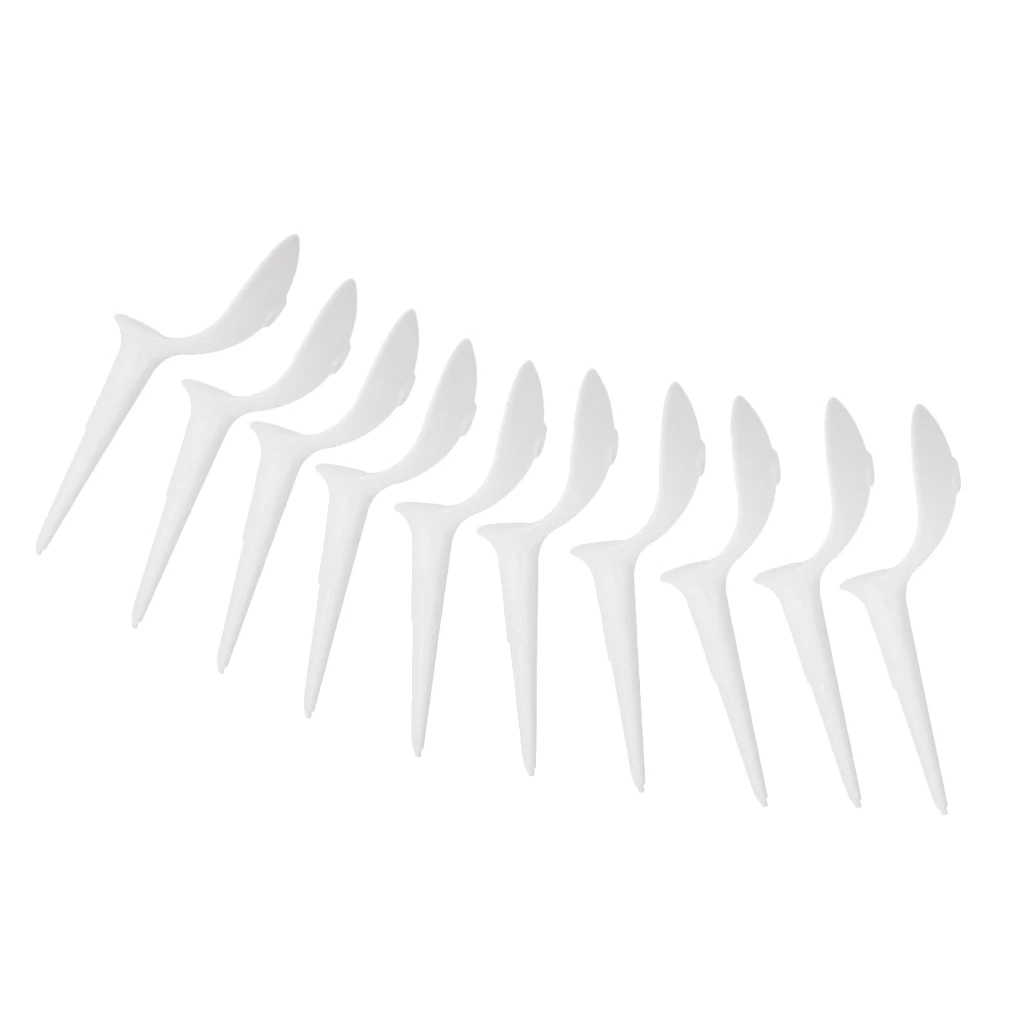 10 Pcs Plastic Anti-Slice Golf Tees Chair-shaped Tees Divot Tools White
