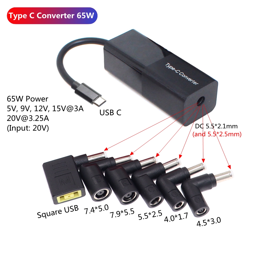 portátil dc adaptador carregador conversor dc fêmea para usb tipo macho conector jack de alimentação para lenovo hp asus