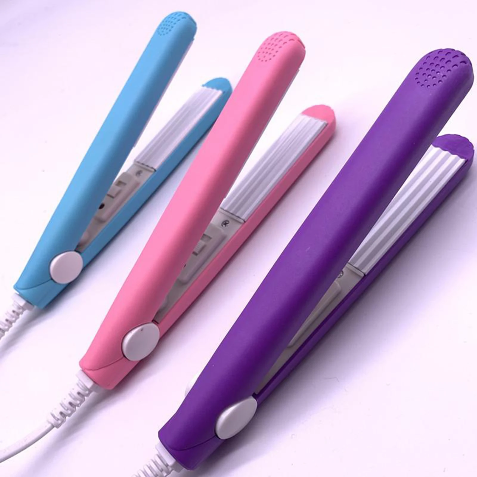 New Mini Mini Hair Straightener Curling hair clipper Hair Crimper Curling Flat Iron Curler Travel Home DIY Hair Style Purple