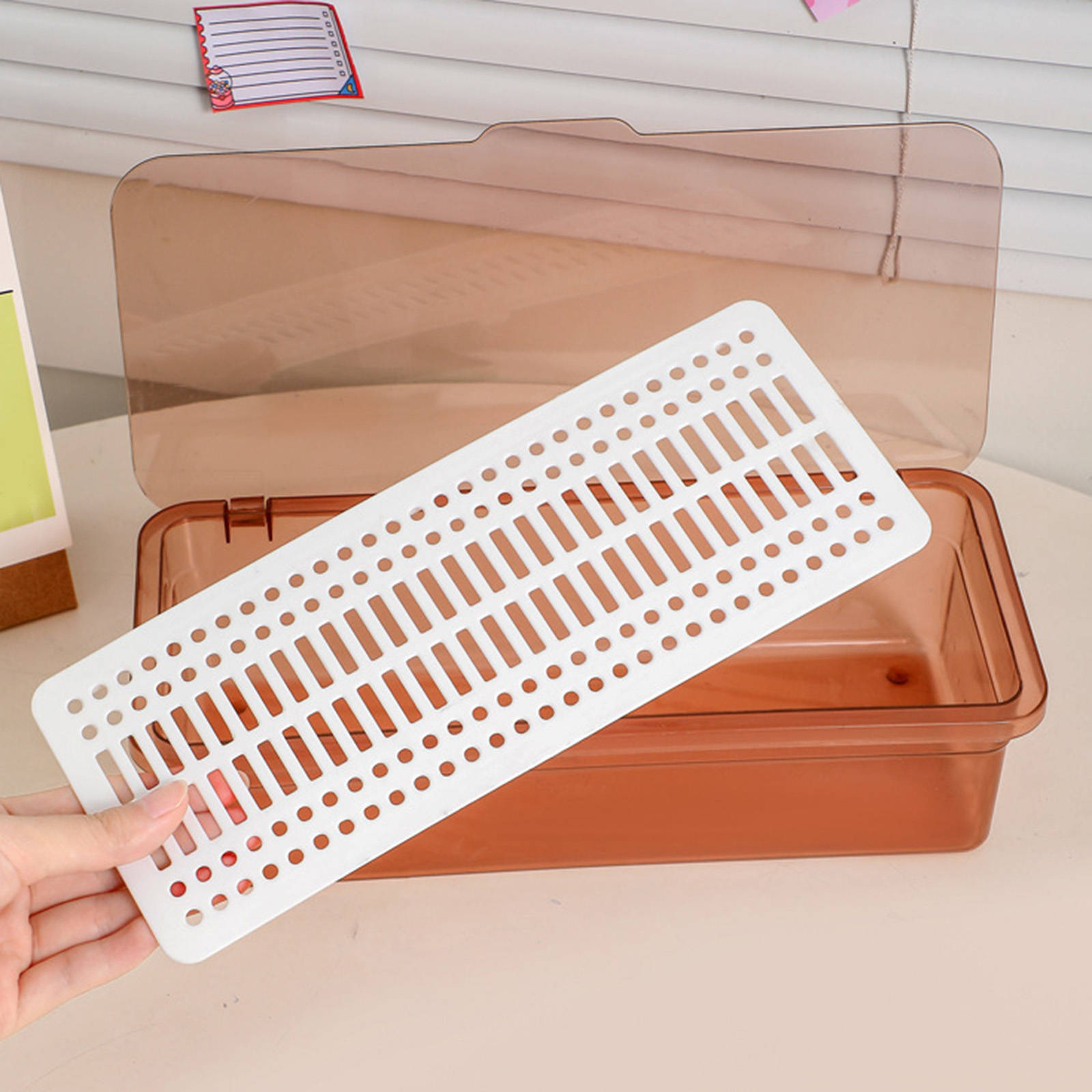 Makeup Brush Box Decorative Dustproof Portable Acrylic Container for Store Vanity Countertops Bathroom Lip Gloss Makeup Brushes