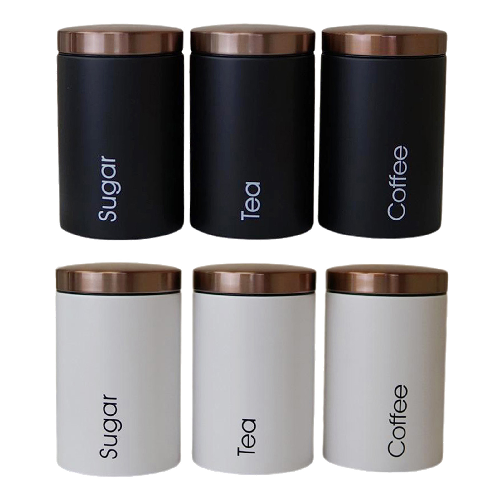 3pcs Metals Canisters Sets for Kitchen, Tea, Coffee, Food Storage, Canister in Galvanized SteelHome Decor Accents