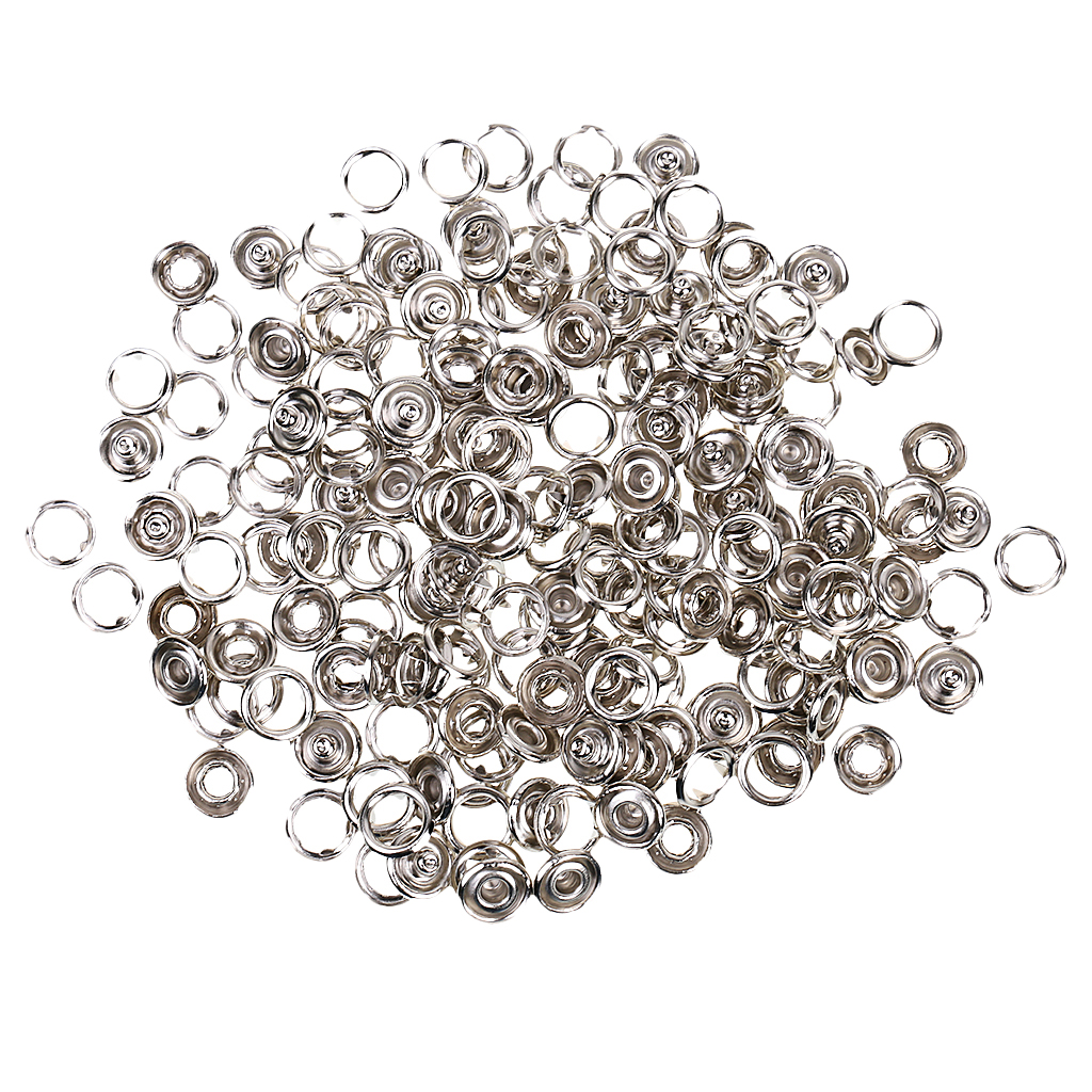 50 Sets Open-Ring Metal Snaps No-Sew Button Fasteners Studs DIY Scrapbooking Buckle Fasteners Press Button Sewing Accessories