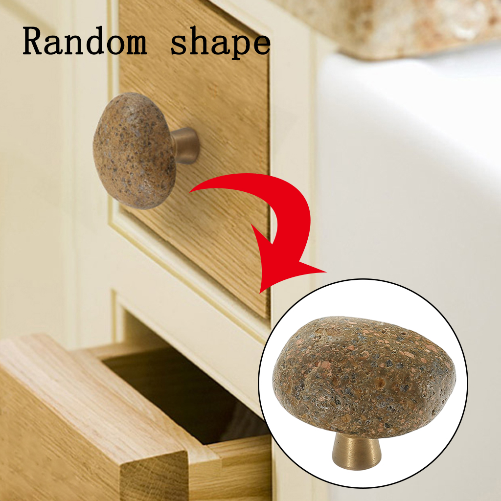 Furniture Door Handles Pulls Hardware Cabinet Door Knob Rustic Style Natural Stone Antique for Furniture Wardrobe