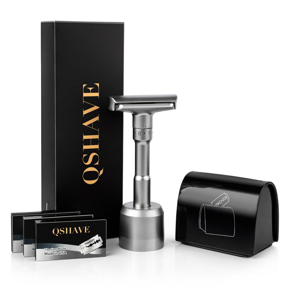 Best of QSHAVE Adjustable Safety Razor Kit Men's Shaving Kit Holder + Razor + Blade Disposal Case + 15 Blades Set Reviews & Tips