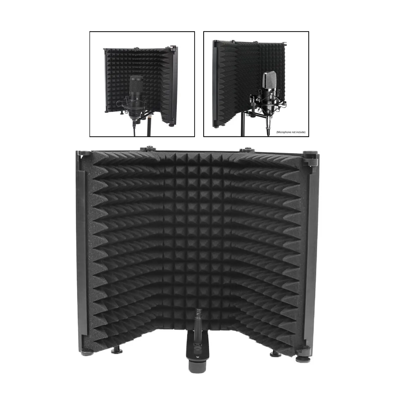 3Panel Microphone Isolation Shield Vocal Recording Microphone Isolation Shield Panel Soundproofing Panel for Home Office Studio