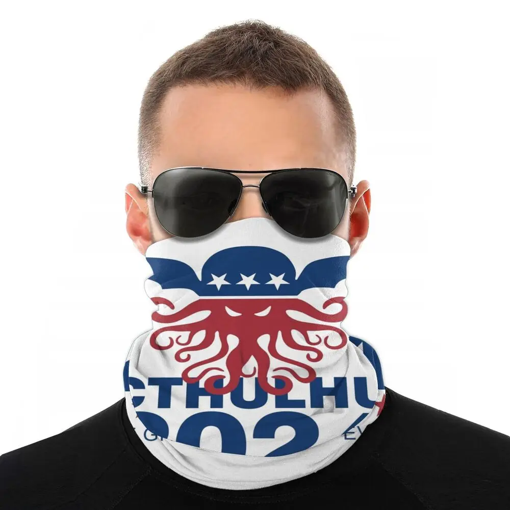 Vote Cthulhu 2024 Scarf Half Face Mask Men Women Fashion Tube Mask Tubular Bandana Windproof Headwear Outdoor Hiking barbour scarf mens